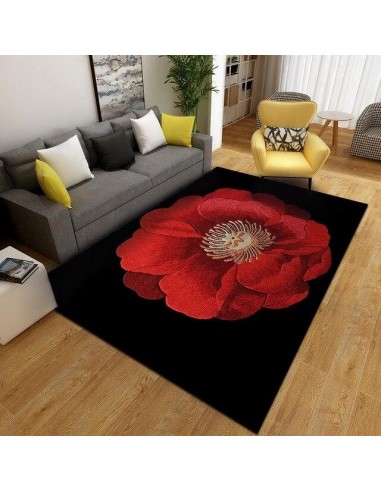 Tapis de salon rouge fleur store