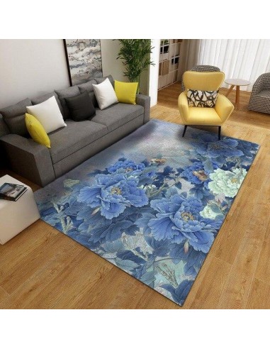 tapis floral bleu de France