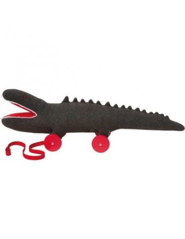 crocodile à roulettes noir 60cm vous aussi creer 