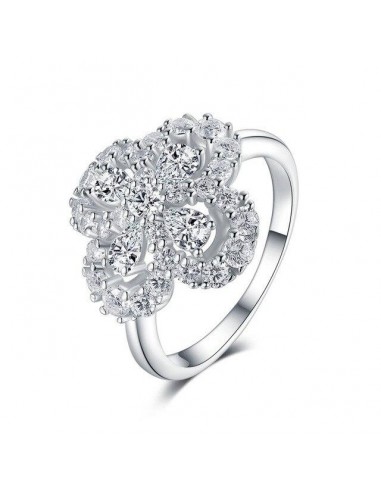 Bague fleur or blanc et diamants de votre