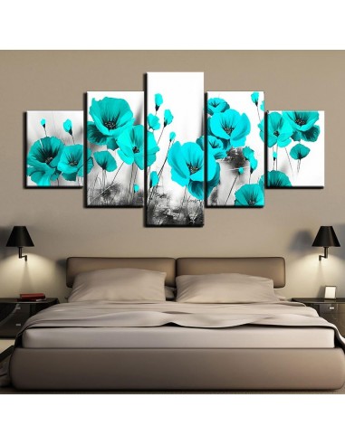 Tableau fleur turquoise la colonne vertébrale