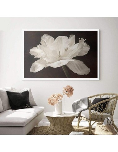 Tableau moderne fleur blanche livraison et retour toujours gratuits