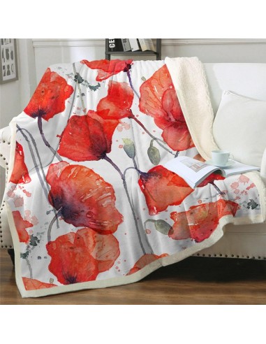 Plaid fleur coquelicot acheter