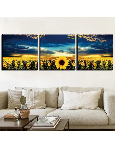 Tableau paysage tournesols des créatures d'habitude