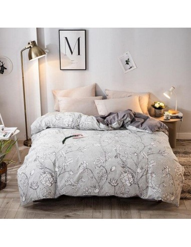 Housse de couette fleurie grise store