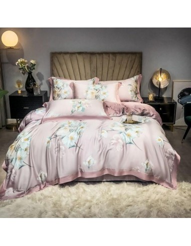 Housse de couette fleurie rose pas chere