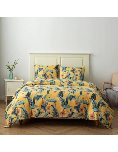 Housse de couette fleurie jaune de France