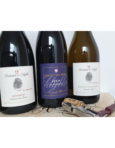 Coffret vin de Savoie 3 bouteilles de rouge et blanc AOC Mondeuse, Roussette de Savoie s'inspire de l'anatomie humaine