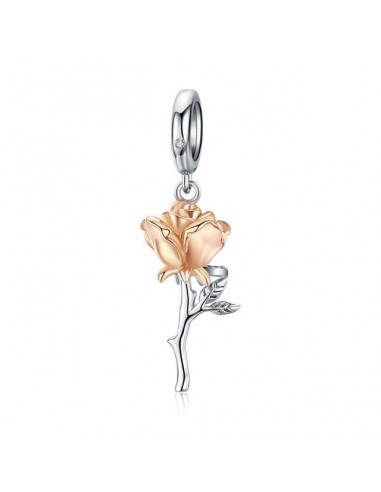 Charm fleur rose pas cheres