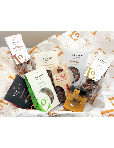 Coffret Caramels : 6 Sachets Caramels, 1 Pâte à Tartiner, 1 Enrobé commande en ligne